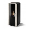 Stufa Firenze 12 Stagna CS Thermos a pellet con bruciatore autopulente, Pietra Bianco Platino,13,2kW
