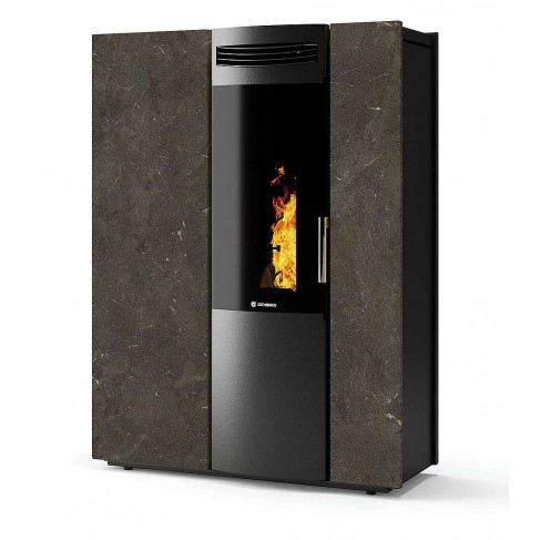 Stufa Thema 12 Stagna CS Thermos a pellet con bruciatore autopulente, Pietra Ollare, a fumi posteriore/superiore, 12,5kW CS Ther