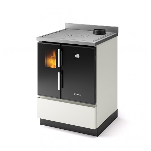 Cucina Trilli 60 CS Thermos a legna, Metallo Avorio, Uscita fumi superiore, 6,7kW