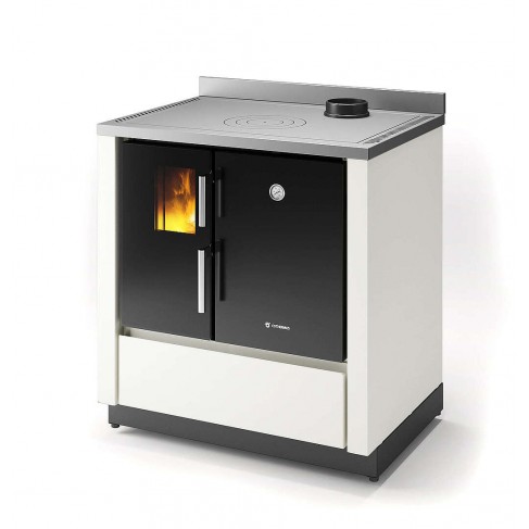 Cucina Trilli 80 CS Thermos a legna, Metallo Avorio, Uscita fumi superiore, 6,7kW