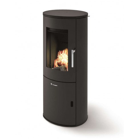 Stufa Sirio CS Thermos a legna, Metallo Nero, Uscita fumi posteriore/superiore, 9,3kW