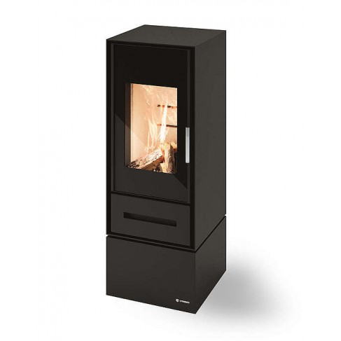 Stufa Vega CS Thermos a legna, Metallo Nero, Uscita fumi posteriore/superiore, 9,3kW