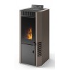 Stufa Cortina 9 CS Thermos a pellet con bruciatore autopulente, Metallo Tortora, 10,1kW