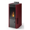Stufa Cortina 12 CS Thermos a pellet con bruciatore autopulente, Metallo Rosso, 12,4kW CS Thermos