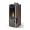 Stufa Cortina 10 CS Thermos a pellet con bruciatore autopulente, Metallo Tortora, 10,8kW