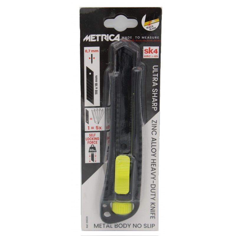 Cutter Metrica Black Blade professionale cromato 185 mm Cutter Metrica Black Blade professionale cromato 185 mm