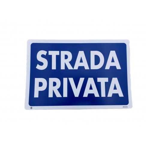Cartello Dakota 20x30 cm STRADA PRIVATA colore blu e bianco