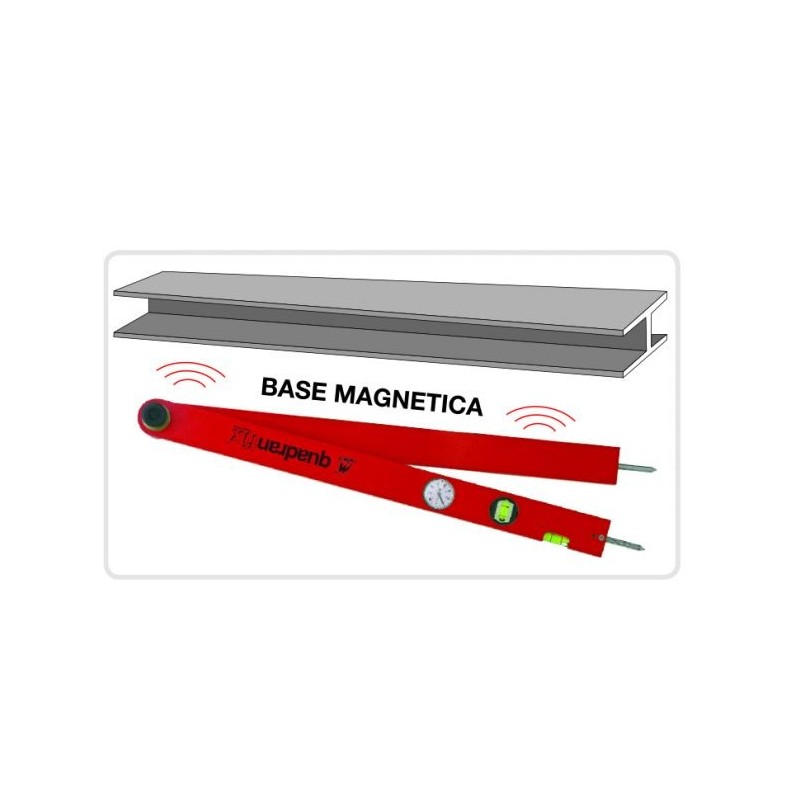 Goniometro a quadrante Metrica Quadranfix con bracci affiancati e base magnetica 60 cm 29915