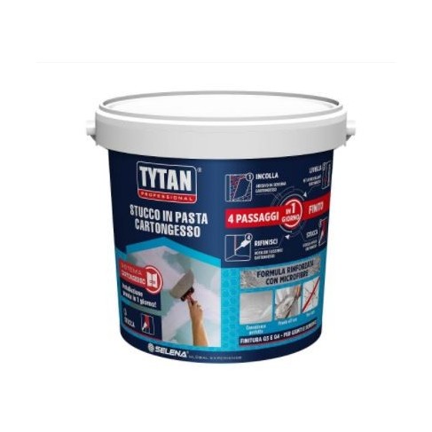 Stucco in pasta Tytan per cartongesso bianco (Confezione da 1,8 o 5 Kg)