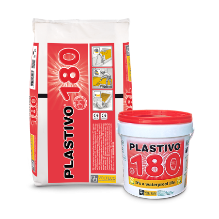 Plastivo Volteco 180 impermeabilizzante flessibile bicomponente (sacco 15 kg + liquido 5 kg) Volteco - 1