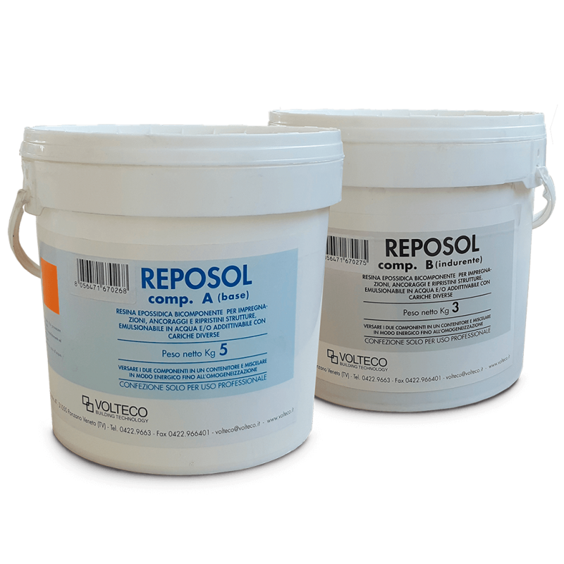 Resina epossidica Volteco Reposol (Comp.A 5 Kg + Comp.B 3 Kg) Resina epossidica Volteco Reposol (Comp.A 5 Kg + Comp.B 3 Kg)