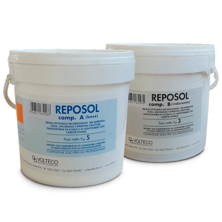 Resina epossidica Volteco Reposol (Comp.A 5 Kg + Comp.B 3 Kg)