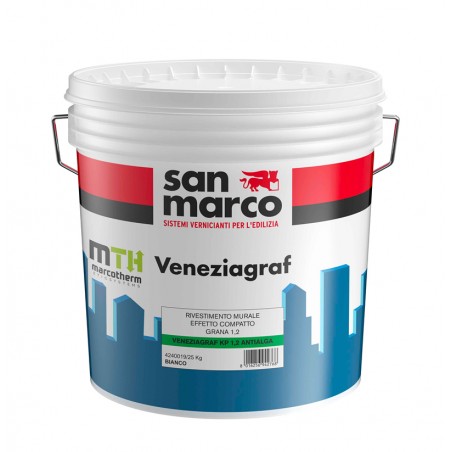 Rivestimento murale San Marco Veneziagraf Antialga effetto compatto Grana 1,2 (Secchio 25Kg)