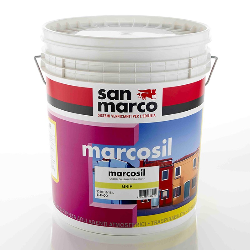 Fondo di collegamento ai silicati Marcosil grip San Marco per esterni (secchio 15 Litri) Fondo di collegamento ai silicati Marcosil grip San Marco per esterni (secchio 15 Litri)