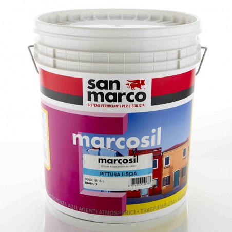 Pittura liscia San Marco Marcosil protettiva e decorativa per esterno (Secchio 15 Litri)