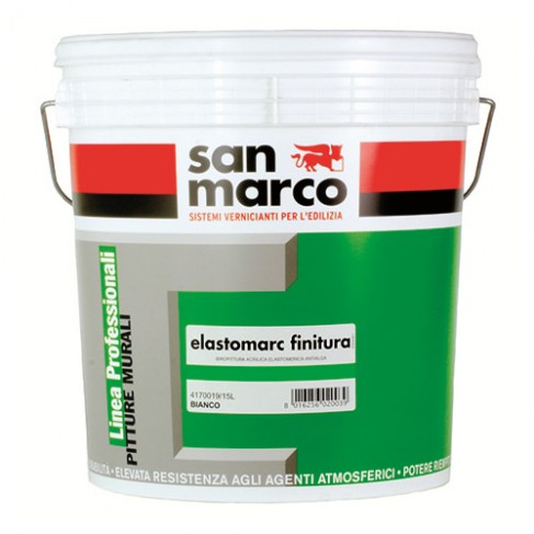Idropittura acrilica San Marco ELASTOMARC antialga per esterno (Secchio 15 Litri) San Marco - 1