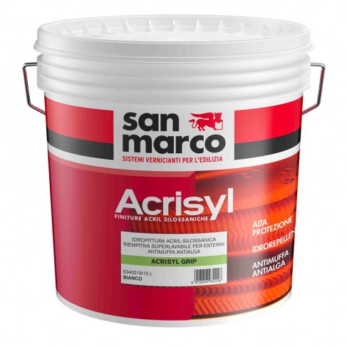 Fondo riempitivo acrilsilossanico San Marco Acrisyl grip per esterno (Secchio 15 Litri)