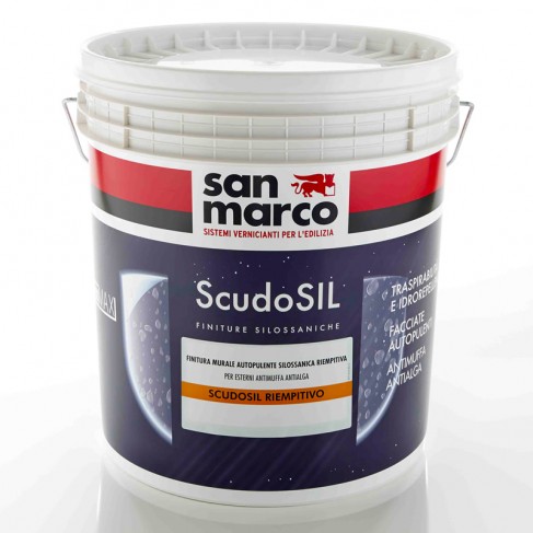 Finitura murale autopulente ScudoSIL riempitivo per esterni (Secchio da 5 o 15 Litri)
