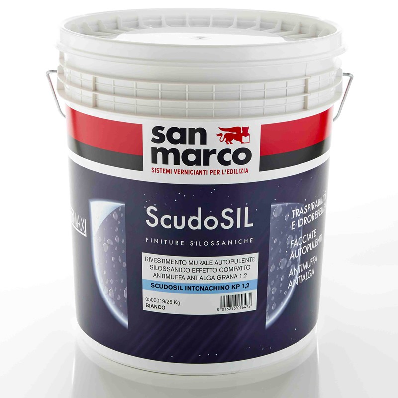 Rivestimento murale San Marco ScudoSIL effetto compatto Grana 1,2 (Secchio 25Kg)