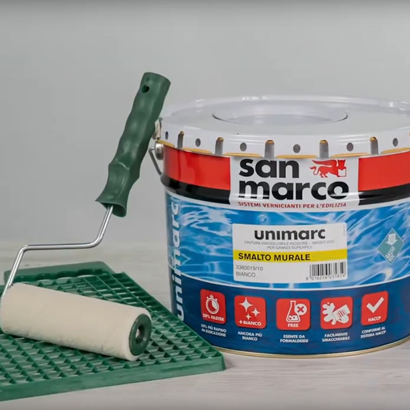 Smalto murale semilucido Unimarc San Marco per muri interni ed esterni (Secchio da 1Lt, 2,5Lt o 10Lt) San Marco - 2