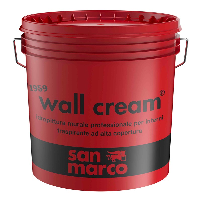 Idropittura traspirante Wall Cream San Marco alta copertura per interni (Secchio 2.5, 5 o 14 Litri)