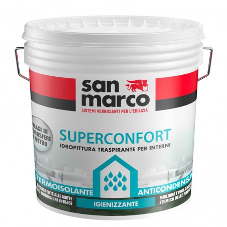 Idropittura anticondensa, termoisolante, antimuffa Superconfort San Marco per interni (Secchio da 1, 4, 10 o 14Lt)