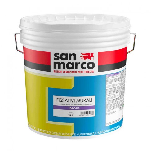 Fissativo murale acrilico Idrofis San Marco per interno (Secchio da 15Lt)