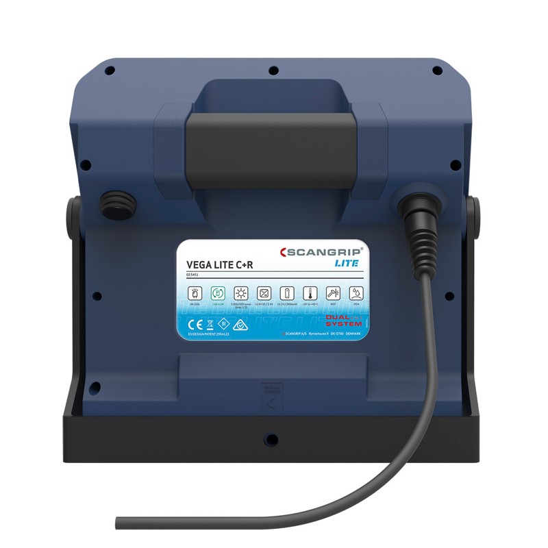 Dettaglio lampada da cantiere Scangrip VEGA LITE C+R Dettaglio lampada da cantiere Scangrip VEGA LITE C+R