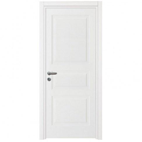 Porta a battente in legno bianco laccato Nusco Quadra 3PB per interni