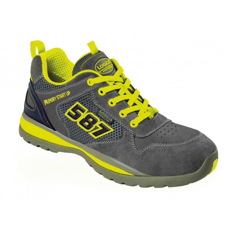 REIS Scarpe Antinfortunistiche Basse - Taglia 47, Pelle Camoscio, Suola EVA/Gomma, Puntale In Acciaio 200J, Categoria SB FO SRA