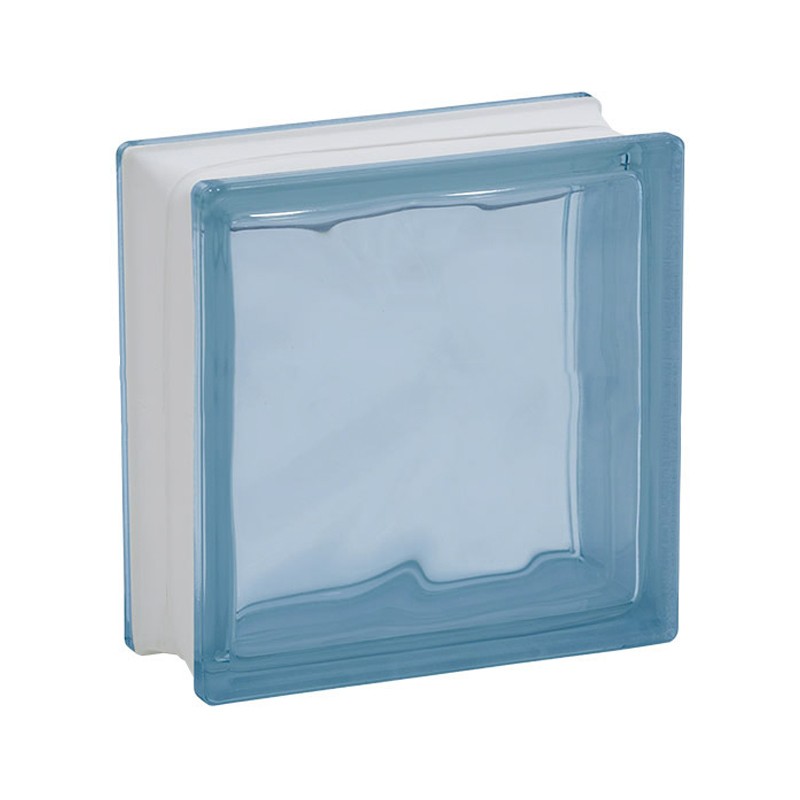 Mattone vetrocemento Dakota ondulato blu, 190x190x80mm (Confezione da 10 pezzi) Dakota - 1 Mattone vetrocemento Dakota ondulato blu, 190x190x80mm (Confezione da 10 pezzi) Dakota - 1