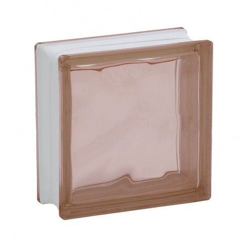 Mattone vetrocemento Dakota ondulato rosa, 190x190x80mm (Confezione da 10 pezzi) Dakota - 1