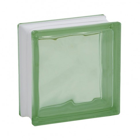 Mattone vetrocemento Dakota ondulato verde, 190x190x80mm (Confezione da 10 pezzi) Dakota - 1