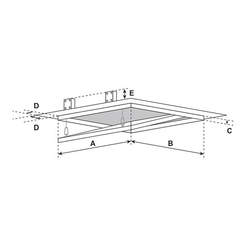 Botole d'ispezione FF Systems F1 1000mm per soffitti/pareti in cartongesso, lastra idro 12,5mm (2pz) FF Systems - 5