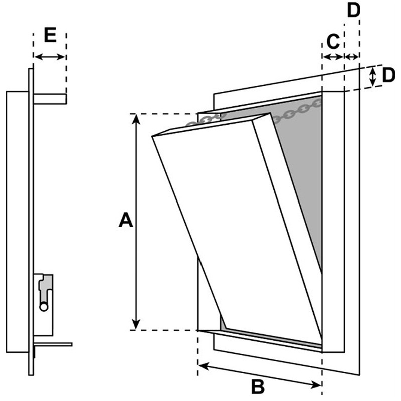 Botole d'ispezione resistenti al fuoco FF Systems F4 per pareti in cartongesso, 25mm(2pz) FF Systems - 6 Botole d'ispezione resistenti al fuoco FF Systems F4 per pareti in cartongesso, 25mm(2pz) FF Systems - 6