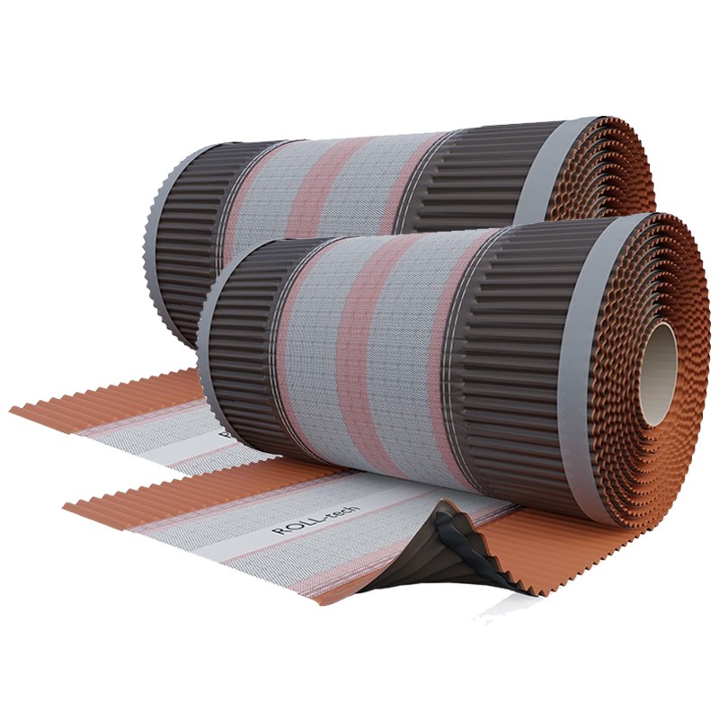 Sottocolmo ventilato Riwega Roll-Tech in poliestere e alluminio rosso marrone, 310mmx5metri