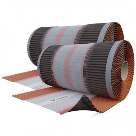 Sottocolmo ventilato Riwega Roll-Tech in poliestere e alluminio rosso marrone, 370mmx5metri