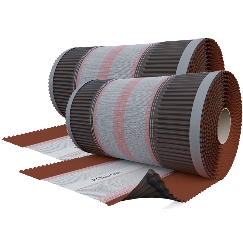 Sottocolmo ventilato Riwega Roll-Tech in polipropilene e alluminio marrone, 310mmx5metri