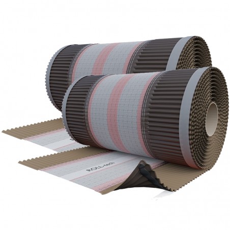 Sottocolmo ventilato Riwega Roll-Tech in polipropilene e alluminio beige, 370mmx5metri