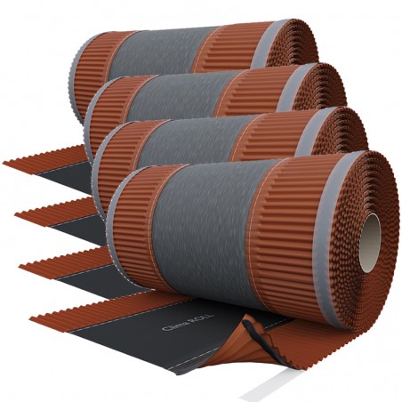 Sottocolmo ventilato Riwega Clima Roll rosso marrone in tessuto TNT e alluminio, 5metri
