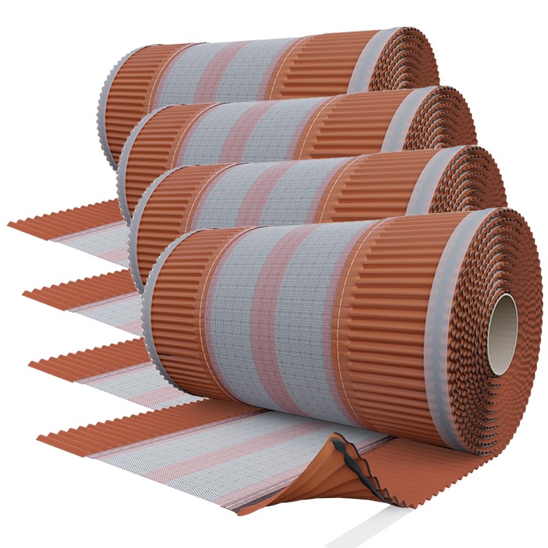 Sottocolmo ventilato Riwega Euro-Roll rosso marrone in PP e alluminio, 5metri