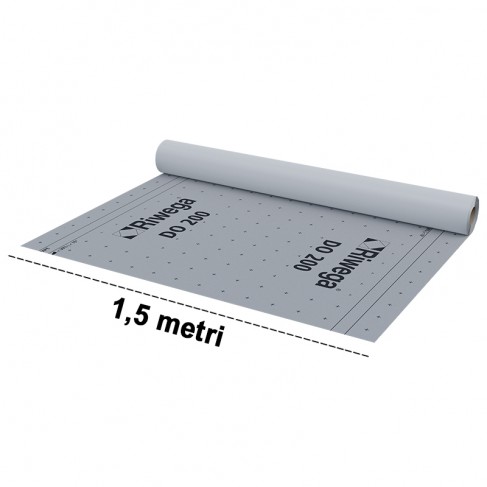 Membrana da tetto impermeabile traspirante Riwega DO 200 TOP SK in PP con doppia banda adesiva (rotolo 1,5x50 metri) Riwega - 1