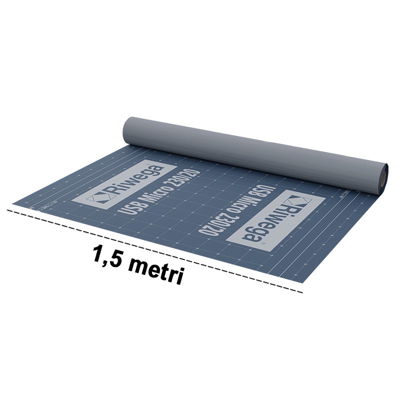 Telo barriera contro il vapore per tetti Riwega USB Micro 230/20 a bassa traspirazione (rotolo 1,5x50 metri) Riwega - 1 Telo barriera contro il vapore per tetti Riwega USB Micro 230/20 a bassa traspirazione (rotolo 1,5x50 metri) Riwega - 1