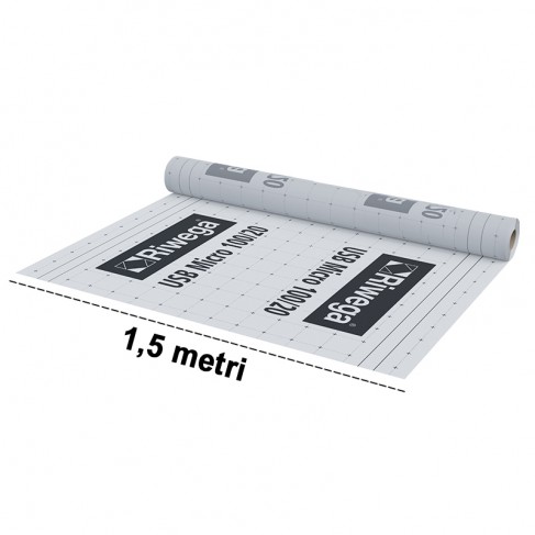 Telo barriera contro il vapore per tetti Riwega USB Micro 100/20 ultra leggera a bassa traspirazione (rotolo 1,5x50 metri) Riweg