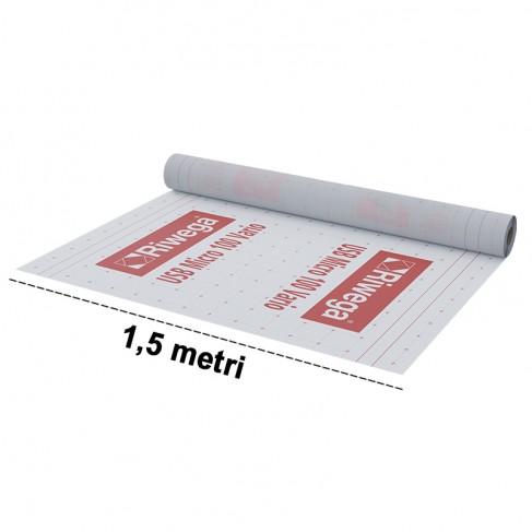 Telo barriera contro il vapore per tetti Riwega USB Micro 100 Vario ultra leggero a igrometria variabile (rotolo 1,5x50 metri) R