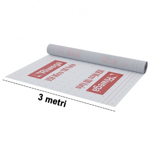 Telo barriera contro il vapore per tetti Riwega USB Micro 100 Vario ultra leggero a igrometria variabile (rotolo 3x50 metri) Riw