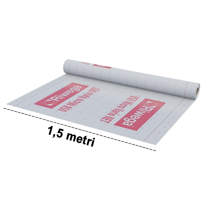 Telo barriera contro il vapore per tetti Riwega USB Micro Vario NET con rete di rinforzo (rotolo 1,5x50 metri) Riwega - 1 Telo barriera contro il vapore per tetti Riwega USB Micro Vario NET con rete di rinforzo (rotolo 1,5x50 metri) Riwega - 1