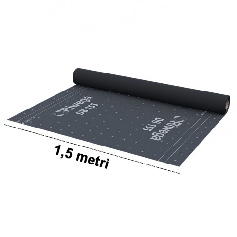 Telo barriera contro il vapore per tetti Riwega DB 155 TOP SK con doppia banda adesiva (rotolo 1,5x50 metri) Riwega - 1