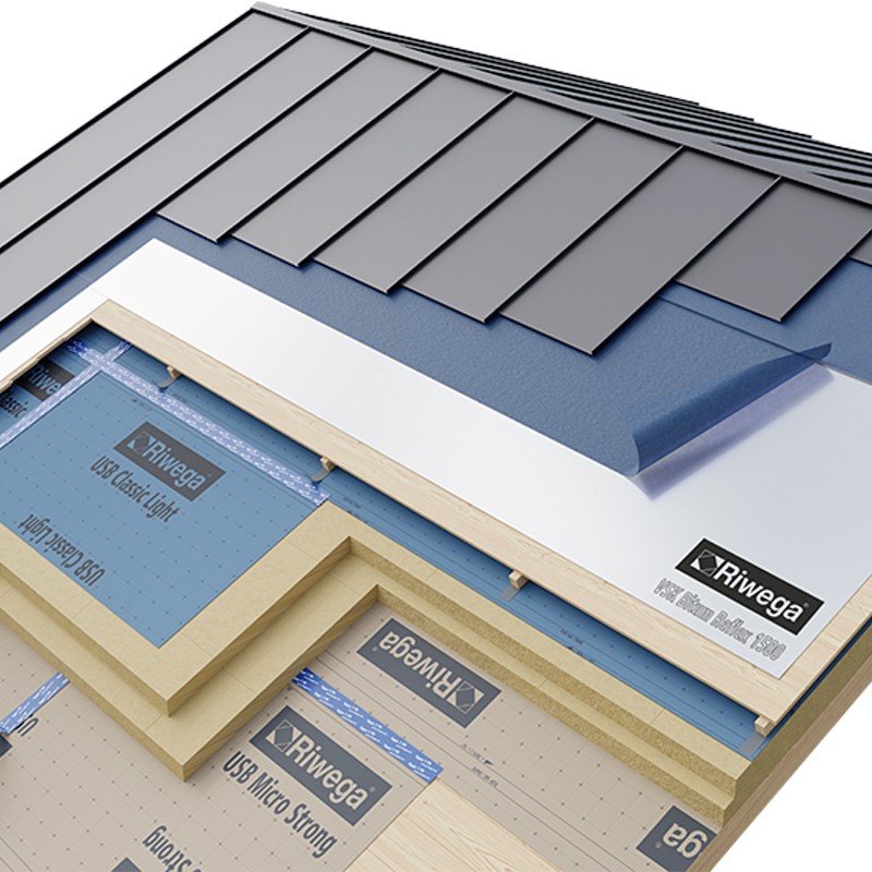 Barriera al vapore autoadesiva Riwega VSK Bitum Reflex 1200 per tavolato sotto-ventilato coperture metalliche (rotolo 1x20 mt)