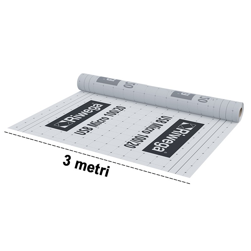 Telo barriera contro il vapore per tetti Riwega USB Micro 100/20 ultra leggera a bassa traspirazione (rotolo 3x50 metri) Riwega Telo barriera contro il vapore per tetti Riwega USB Micro 100/20 ultra leggera a bassa traspirazione (rotolo 3x50 metri) Riwega